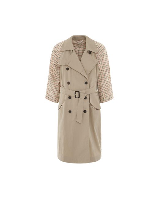 Maison Margiela Natural Double Breasted Trench Coat, Long Sleeves, , 100% Cotton for men