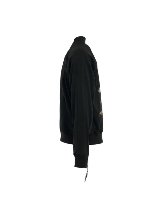 Mastermind Japan Black Skull And Logo Track Bomber Jacket, Long Sleeves, , 100% Polyester, Size: Medium for men