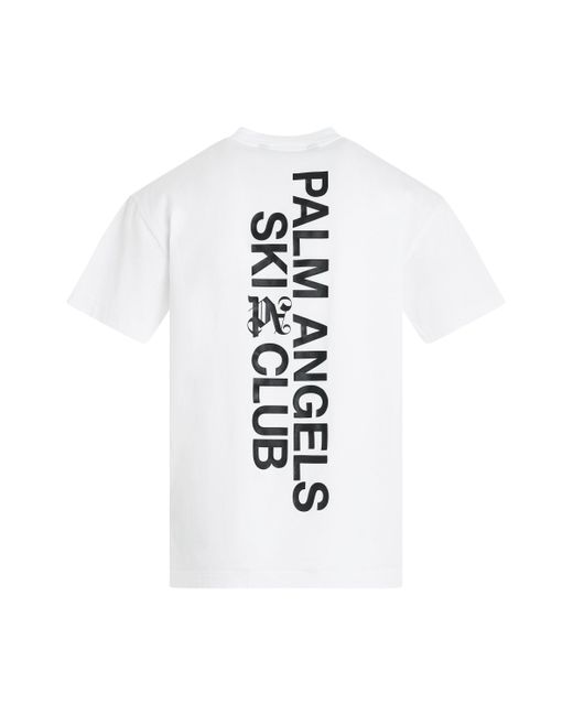 Palm Angels White 'Pa Ski Club Classic T-Shirt, Short Sleeves, /, 100% Cotton, Size: Small for men