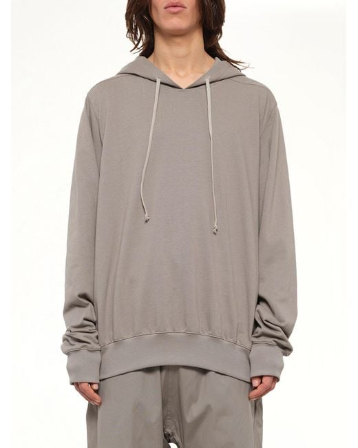 Rick Owens Gray Heavy Jersey Hoodie for men