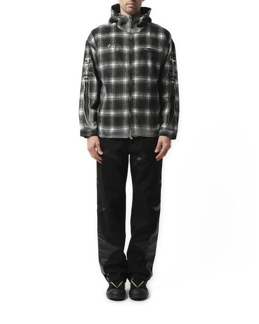 THUG CLUB Black Arab Sword Flannel Zip-Up Jacket, 100% Polyester for men