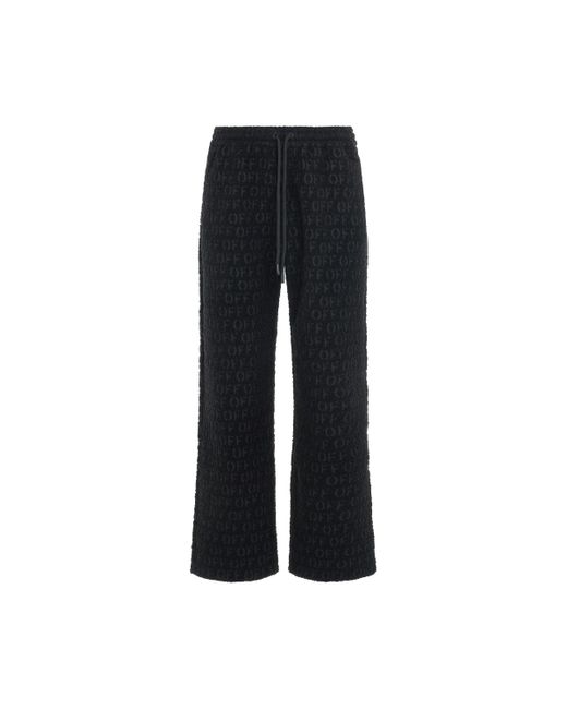 Off-White c/o Virgil Abloh Black Off- Bouclé Casual Pants, , 100% Polyester, Size: Medium for men