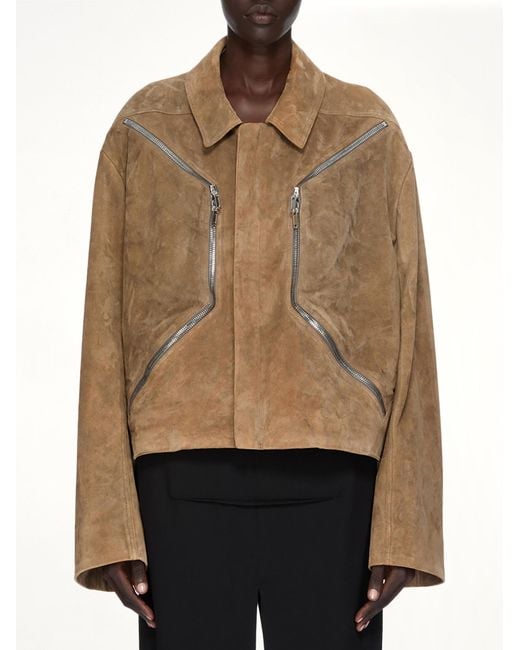 Rick Owens Brown Heizer Mac Jacket