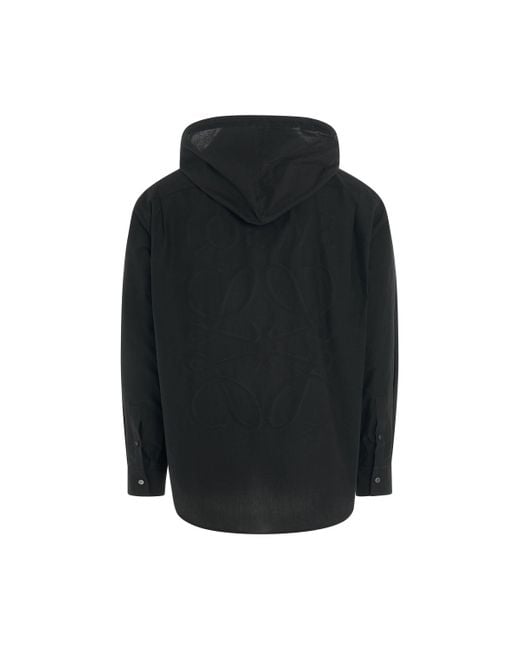 Loewe Black Anagram Jacquard Overshirt, , 100% Cotton, Size: Medium for men