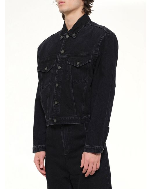 Entire studios Black Shrunken Denim Jacket for men