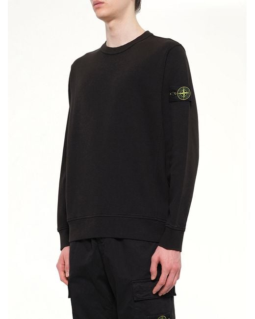 Stone Island Black 6100017 Organic Cotton Sweatshirt for men