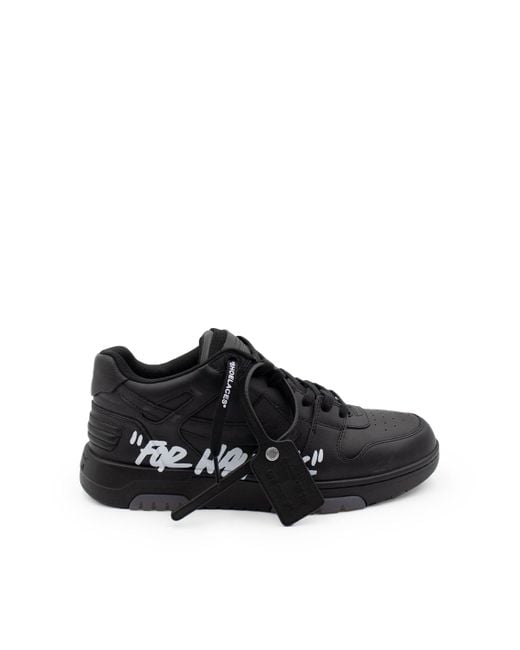 Off-White c/o Virgil Abloh Black Off- Out Of Office Sneakers "For Walking", /, 100% Leather for men