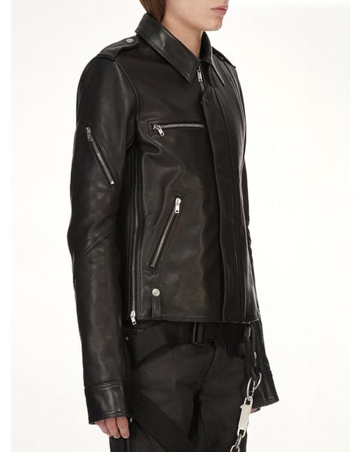 Rick Owens Black Vega Leather Jacket for men
