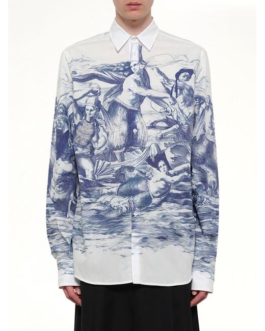 Egonlab Blue Breizh Print Long Sleeve Shirt for men