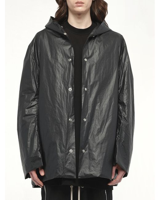 Rick Owens Gray Cropped Mac for men
