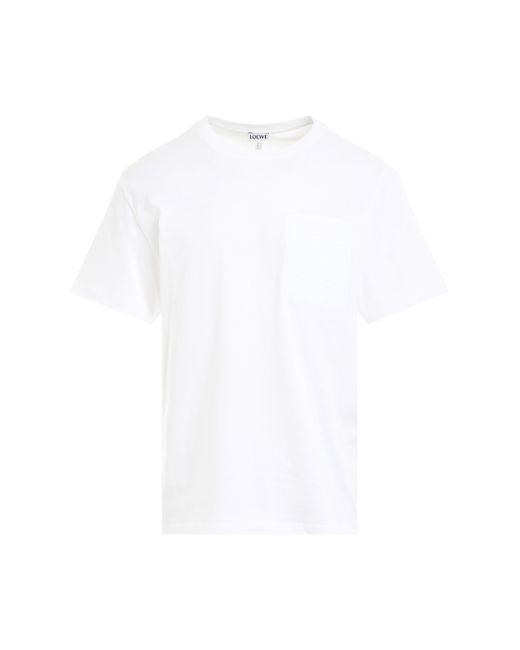 Loewe White 'Anagram Logo Embroidered Relax Fit T-Shirt, Short Sleeves, , 100% Cotton, Size: Small for men