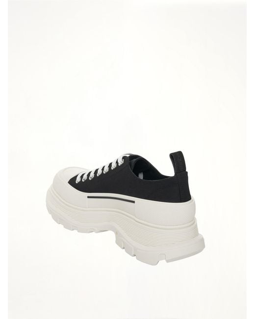 McQueen White Tread Slick Canvas Lace-Up Shoes Sneakers, 100% Fabric for men