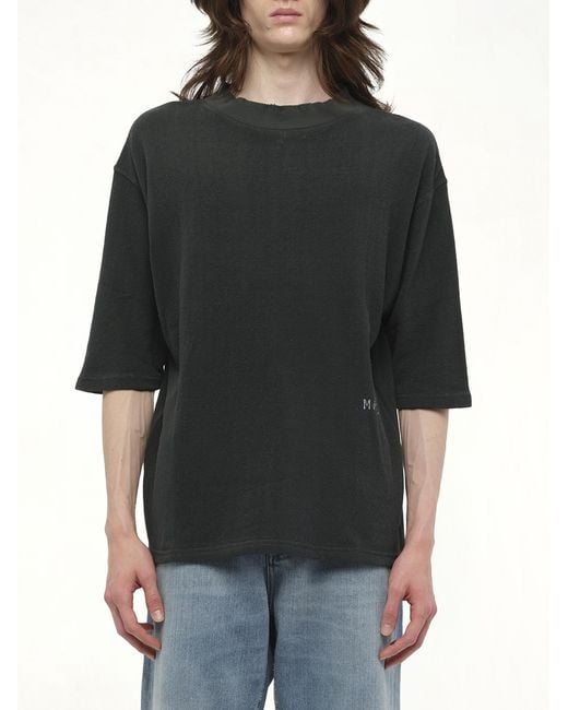 Maison Margiela Black Reverse Terry T-Shirt for men