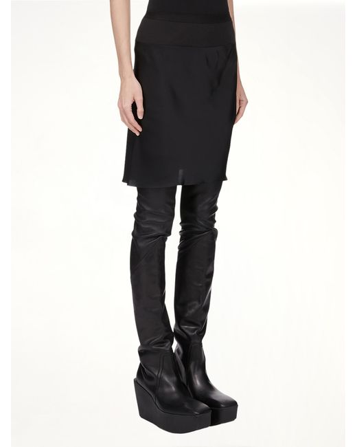 Rick Owens Black Short Bias Skirt, 100% Cotton