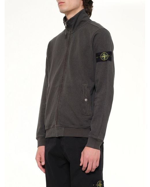 Stone Island Gray 6100033 Zip Up Cardigan for men