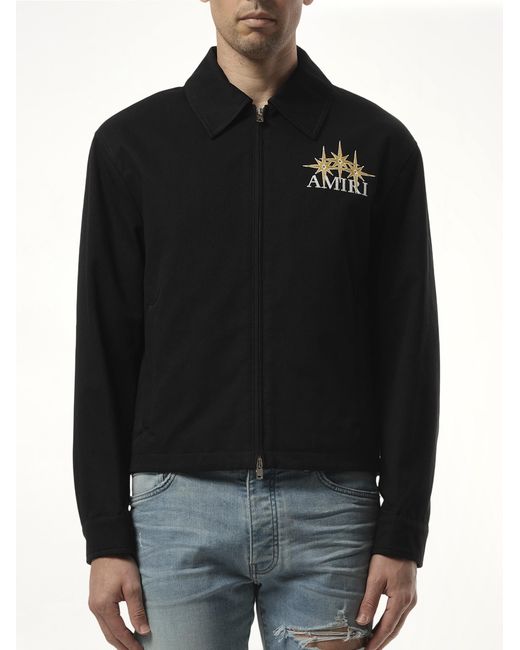 Amiri Black Starburst Zip Blouson for men