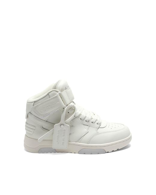 Off-White c/o Virgil Abloh White Off- Out Of Office Mid Top Leather Sneakers, 100% Rubber for men