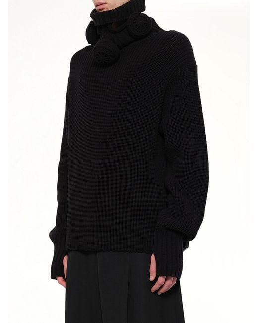 Doublet Black Gas Mask Turtleneck Knit for men
