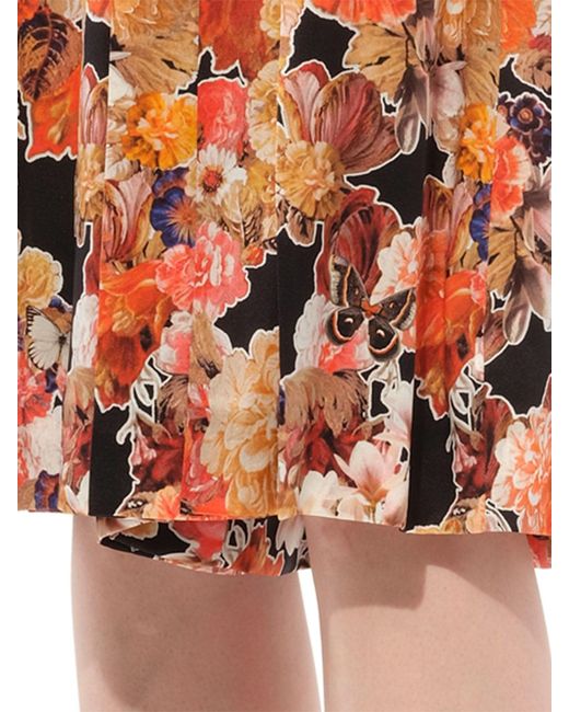 Givenchy Orange Flower Print Skirts