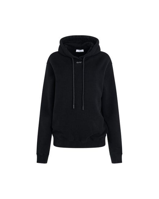 Off-White c/o Virgil Abloh Black Off- Embroidered Stitch Arrow Regular Fit Hoodie, Long Sleeves, , 100% Cotton