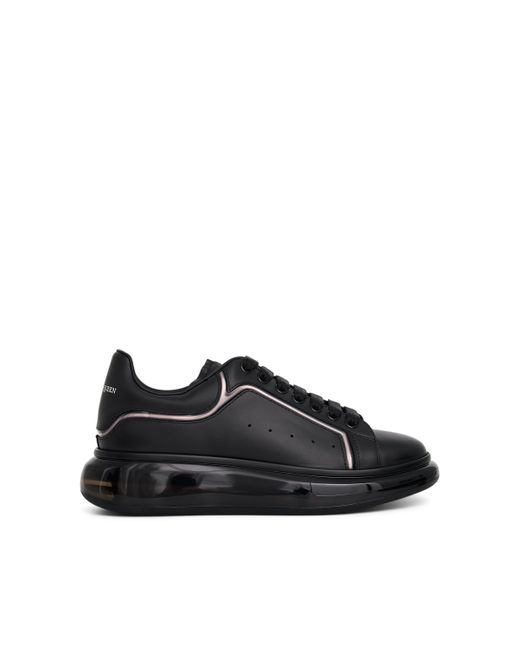 Alexander McQueen Black Larry Oversized Transparent Sneakers, /Fume, 100% Calf Leather for men