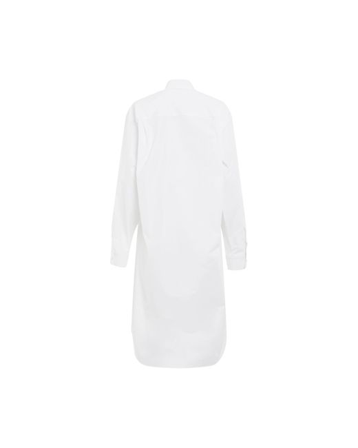 Balenciaga White Hourglass Dress, Long Sleeves, , 100% Cotton