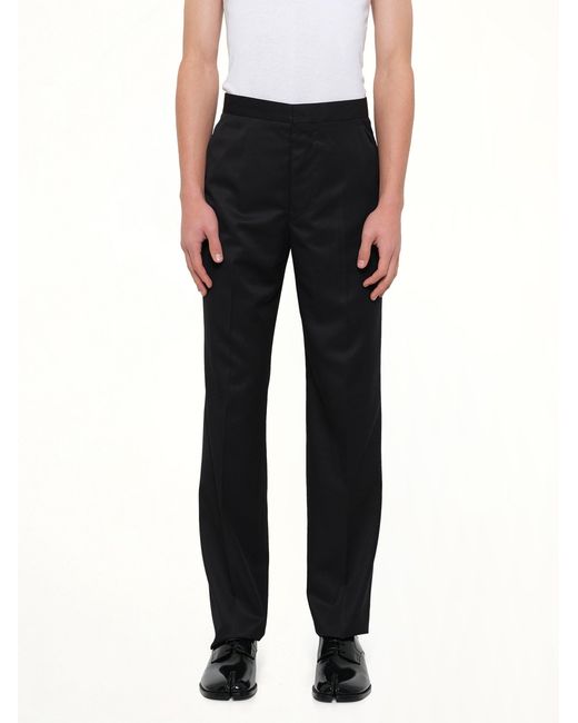 Maison Margiela Black Compact Light Wool Suit Pants for men
