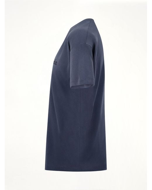 Maison Margiela Blue Cotton Jersey Logo T-Shirt