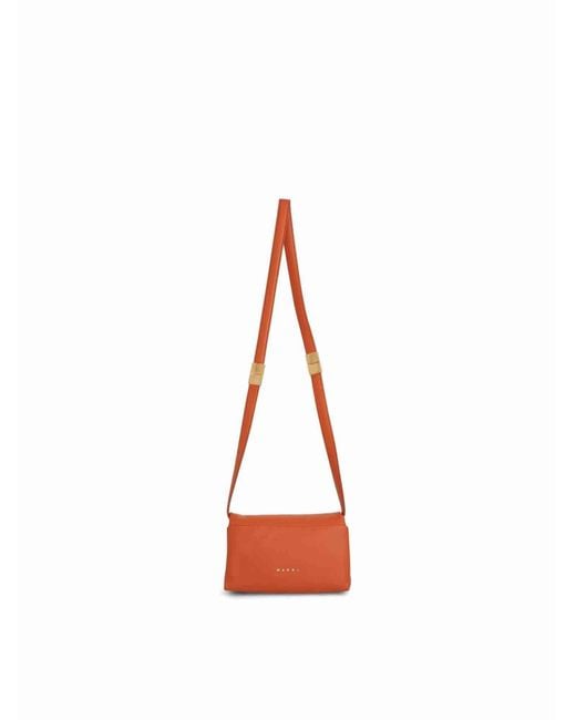 Marni Red Prisma Small Leather Bag