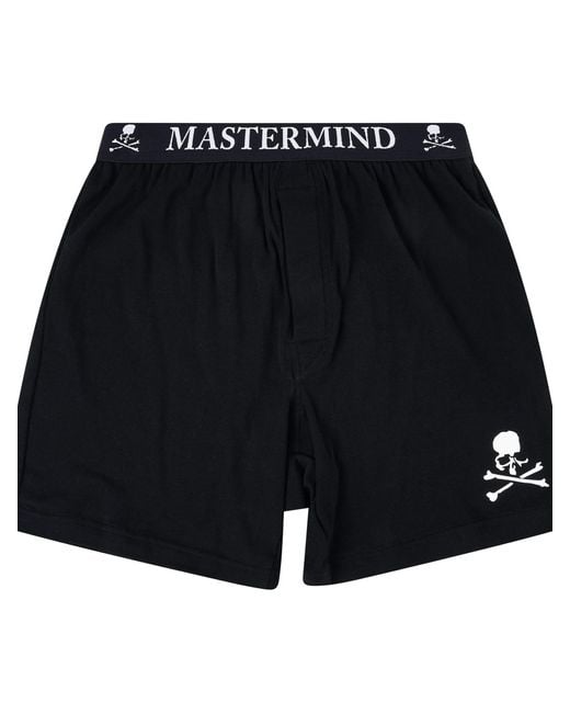 Mastermind Japan Black Cotton Trunks, 100% Cotton, Size: Medium for men