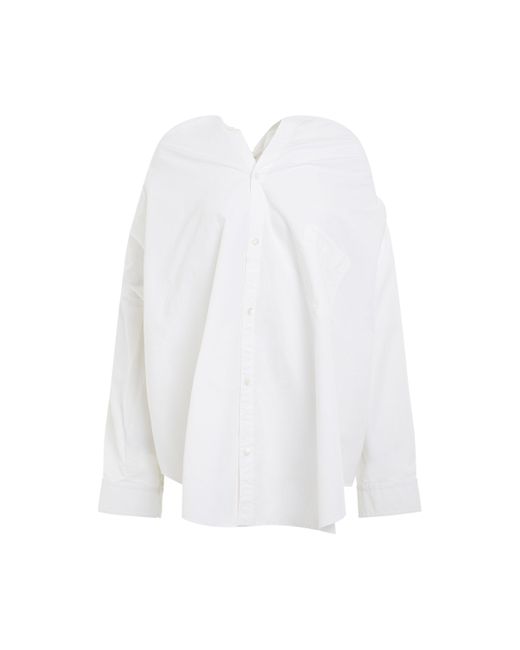 Balenciaga White Knotted Vareuse Shirt, Long Sleeves, , 100% Cotton