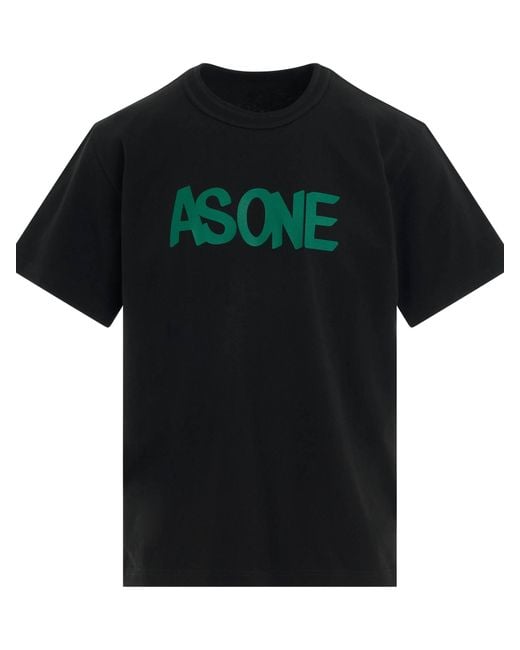Sacai Black Eric Haze As One T-Shirt, Short Sleeves, 100% Cotton for men