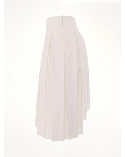 we11done White Wool Asymmetrical Pleated Skirt