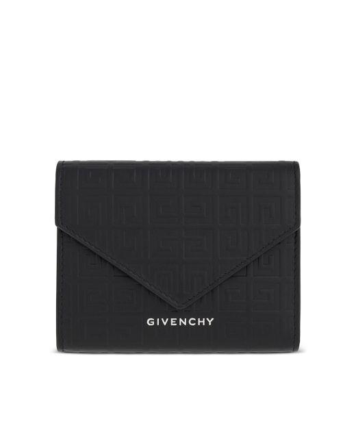 Givenchy Tri G Cut Wallet In 4g Embossed Leather In Black | Lyst
