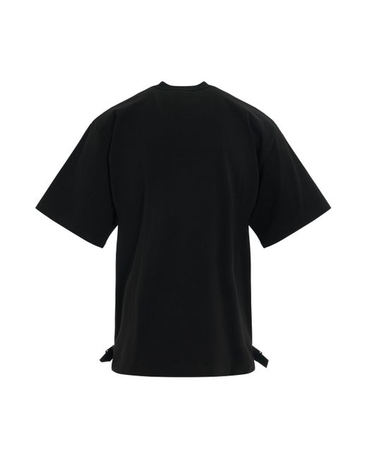 Sacai Black X Nylon Twill X Cotton Jersey T-Shirt, Round Neck, Short Sleeves, , 100% Polyester for men