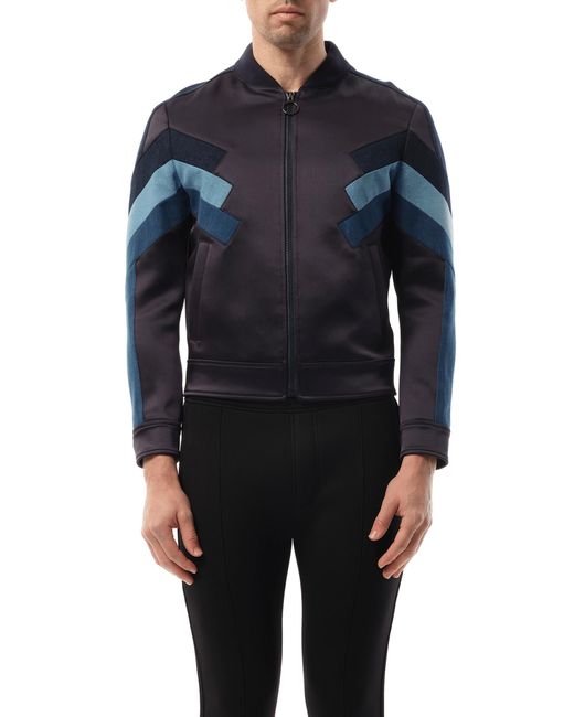 Neil Barrett Blue Bomber Jacket, Size: Small for men