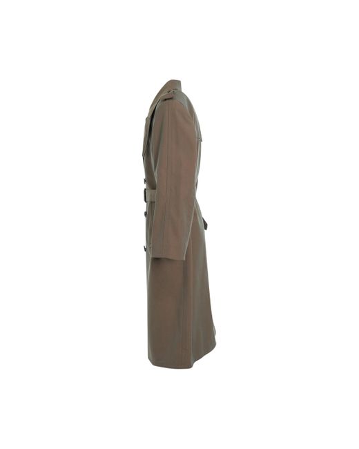 Maison Margiela Brown Double Breasted Trench Coat, Long Sleeves, , 100% Viscose for men