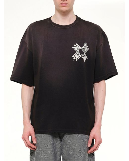 Amiri Black Ma Quad Snake Oversized T-Shirt for men