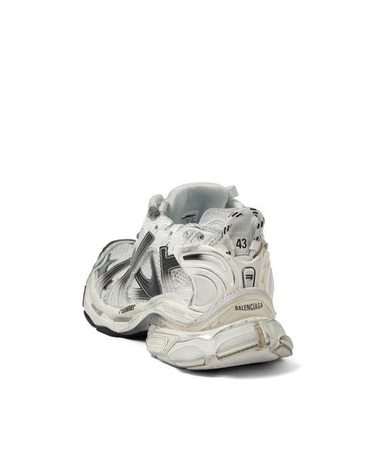 Balenciaga White Runner Gradient Sneakers, 100% Polyurethane for men
