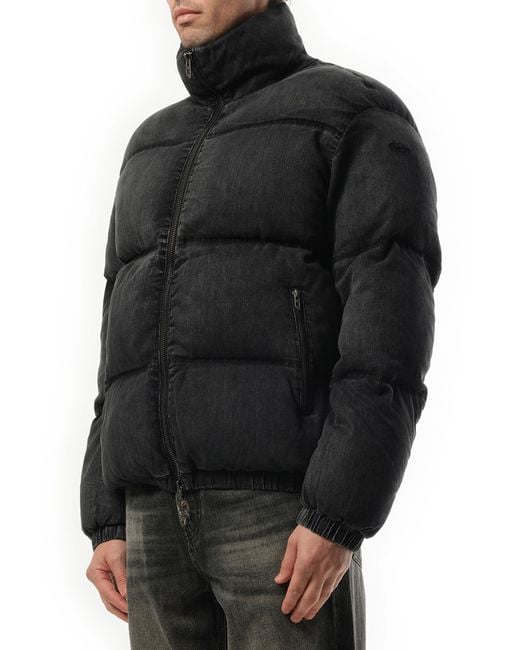 DIESEL Black W-Mons Down Jacket, 100% Cotton for men