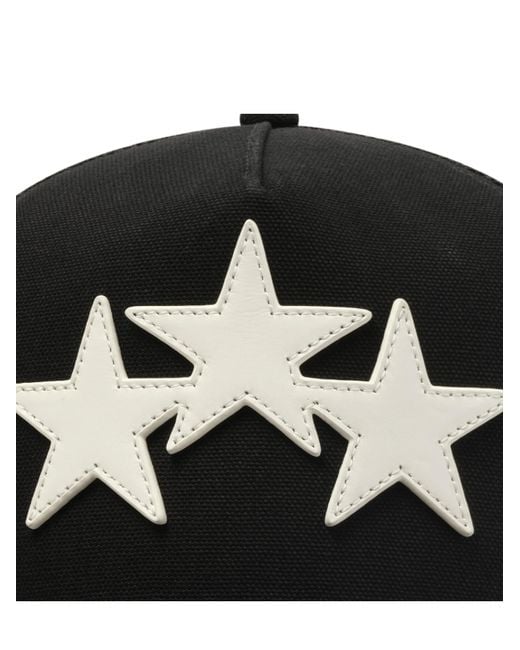 Amiri Black 3 Star Trucker Hat, 100% Cotton for men
