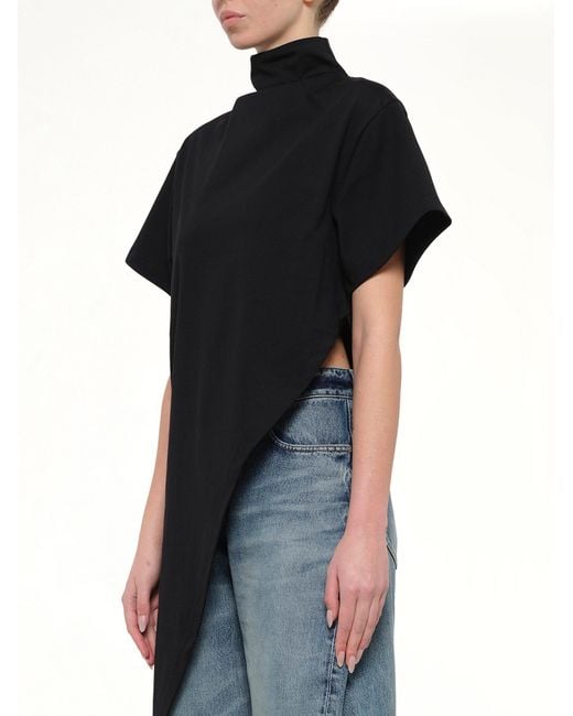 Alaïa Black Cotton Jersey Triangle T-Shirt