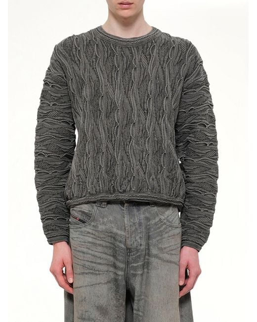 Doublet Gray Air Yarn Regulator Knit Pullover for men