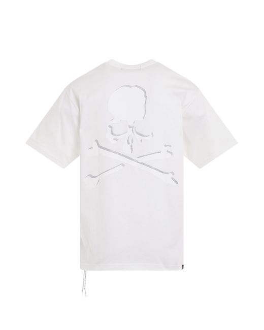 Mastermind Japan White Classic Logo And Skull T-Shirt, Short Sleeves, , 100% Cotton, Size: Large for men