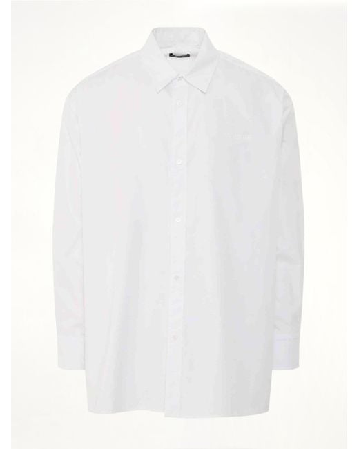 we11done White 1506 Logo Print Cotton Shirt