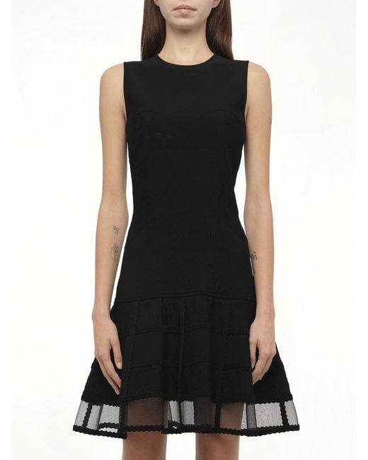 McQueen Black Patchwork Mini Dress