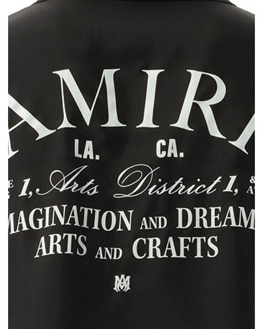Amiri Black Arts District Bowling Shirt, Short Sleeves, 100% Silk, Size: Small for men