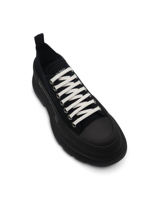 Alexander McQueen Black Tread Slick Canvas Lace Up Shoes, , 100% Cotton for men