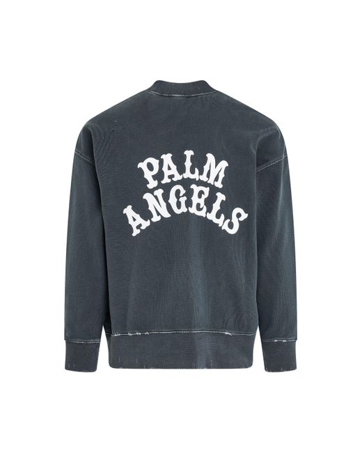 Palm Angels Gray 'Dice Game Back Logo Sweatshirt, Long Sleeves, /Multicolour, 100% Cotton, Size: Small for men