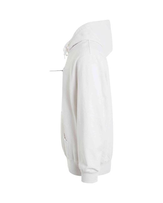 Doublet White Cd-R Embroidery Hoodie, Long Sleeves, 100% Cotton, Size: Small for men